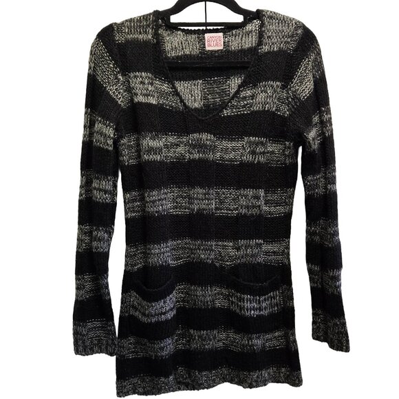 EUC CANYON RIVER BLUES KNITTED V-NECK PULLOVER GRAY/BLACK SWEATER SM/MED? - Picture 1 of 7